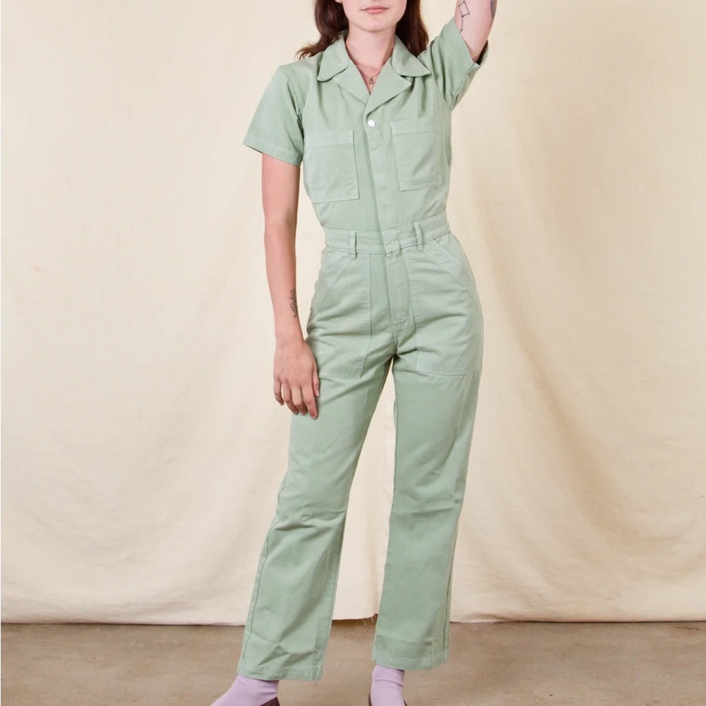 Big Bud Press Short Sleeve Jumpsuit in Sage Green (Open to Trade for XS)